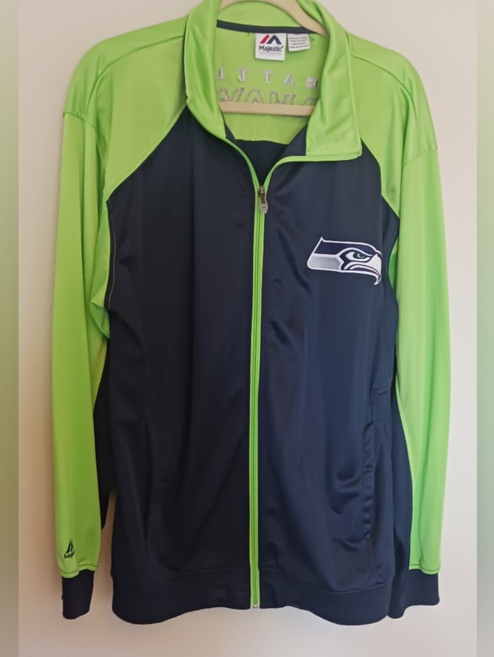 Seattle Seahawks Jacket Men's  Full-Zip Poly Green Blue XLT